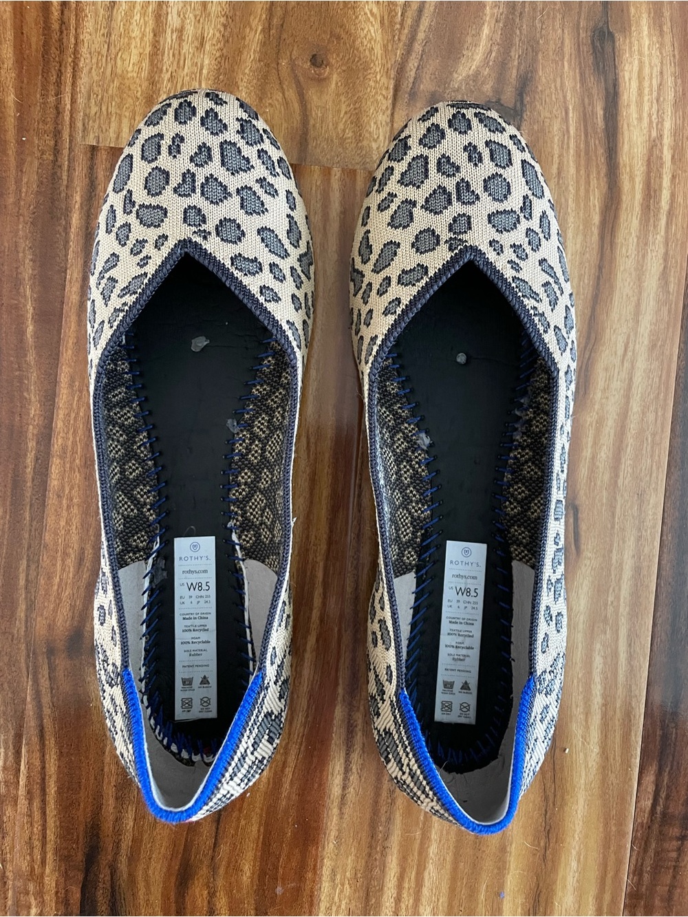 Rothy’s Round Toe Flats size 8.5 Leopard Print - Picture 2 of 7